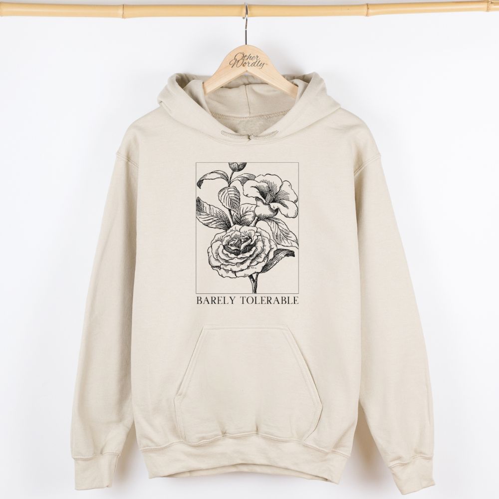 Barely Tolerable | Jane Austen Quote Roses Hoodie
