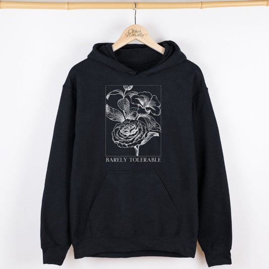 Barely Tolerable | Jane Austen Quote Roses Hoodie