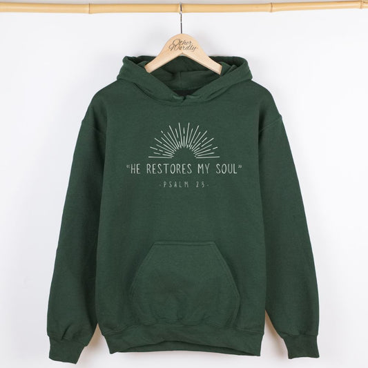 Psalm 23 Verse Hoodie | He Restores My Soul