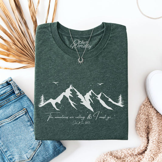 John Muir Quote T-shirt | The Mountains Are Calling