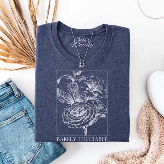 Barely Tolerable | Jane Austen Quote Roses T-shirt
