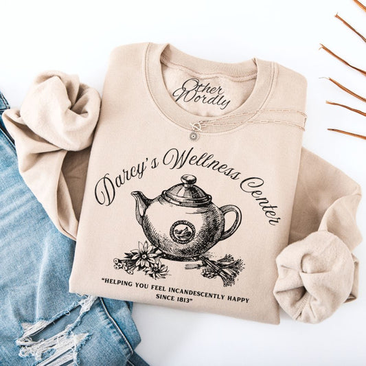 Darcy's Wellness Center | Pride & Prejudice Humor Sweatshirt