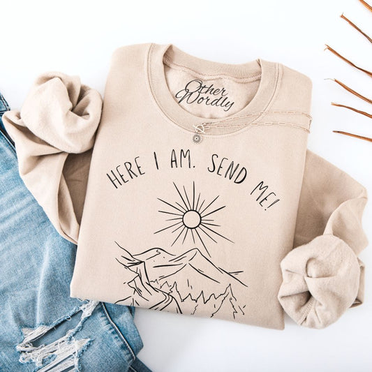 Isaiah 6:8 Verse Sweatshirt | Here I Am. Send Me!