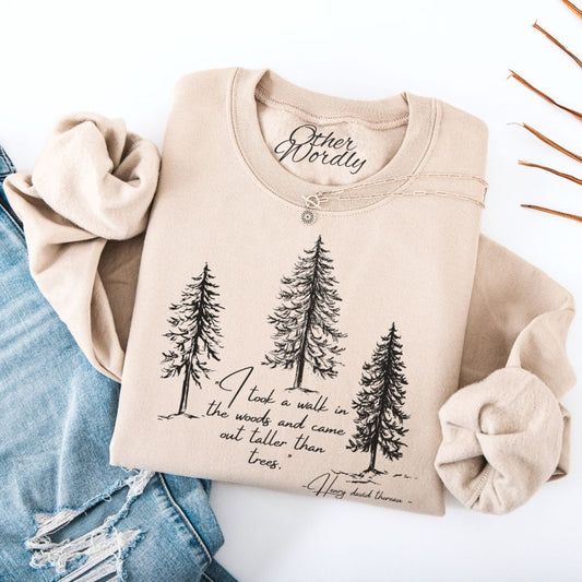 Thoreau Quote Sweatshirt | I Took a Walk In The Woods